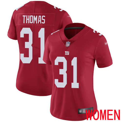 Women New York Giants 31 Michael Thomas Red Limited Red Inverted Legend Football NFL Jersey